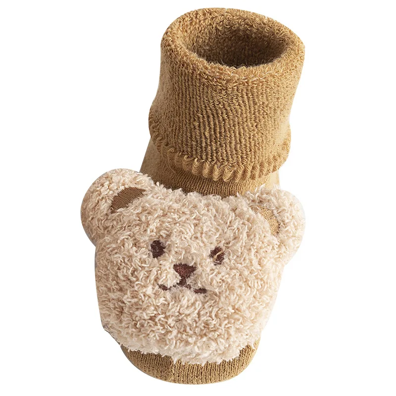 Kids Socks Cartoon Bear Baby Socks Girls Boys Anti Slip Soft Warm Winter Autumn Toddler Indoor Floor Thicken Socks For Kids