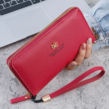 2024 new wallet female zipper long Korean mobile phone bag large capacity fashion mom change clip clutch bag 1