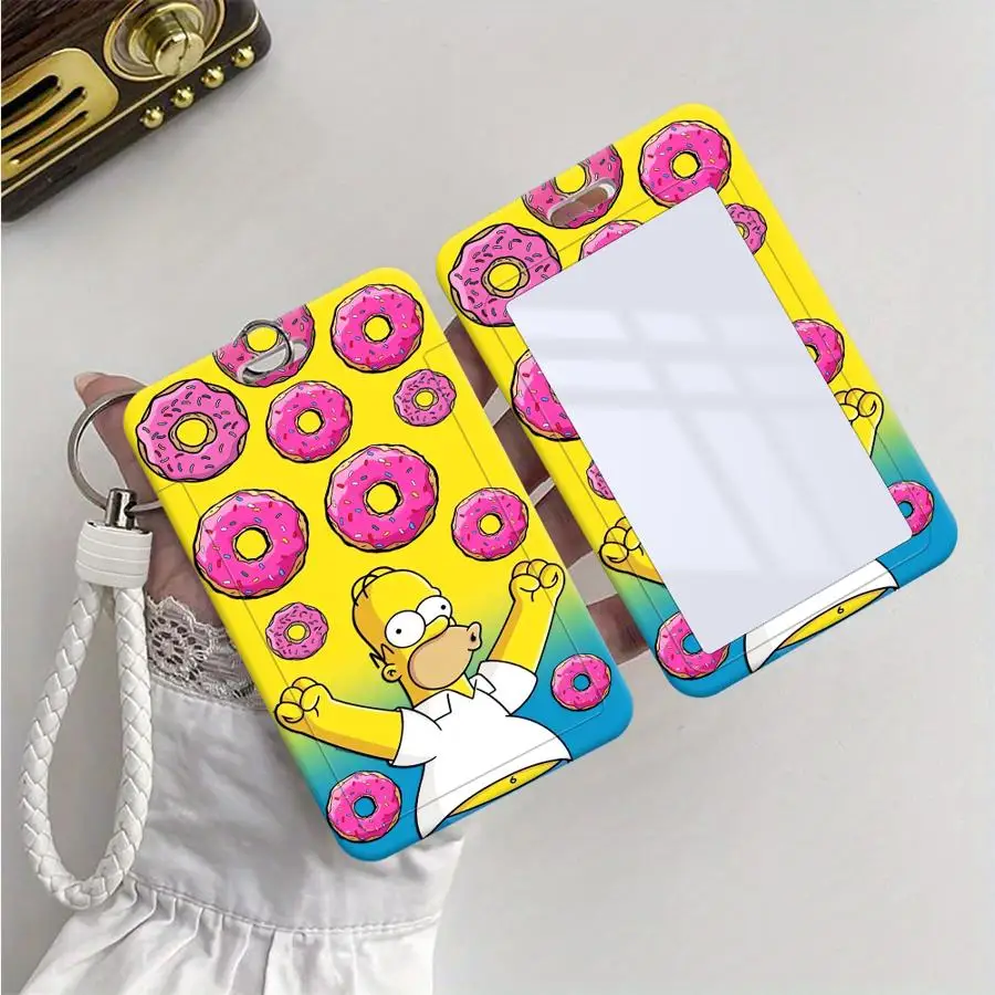 Adorable Cartoon Protective Case with Retractable Card Holder and Lanyard