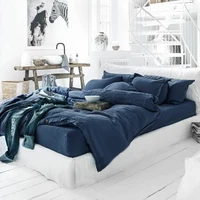4PCS 100% Washed Linen Duvet Cover Set, Natural Flax Quilt Cover Sheet Pillowcase, Breatherable Ultra Soft Farmhouse Bedding Set 1