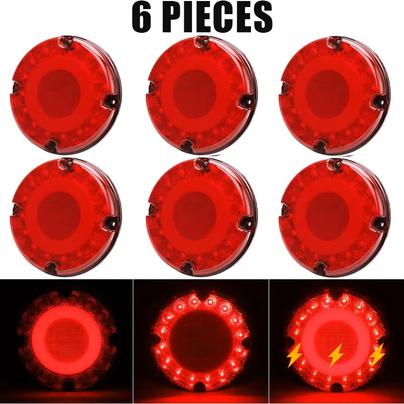 Oyviny 2 Luces Traseras LED Redondas De 4 Pulgadas Con