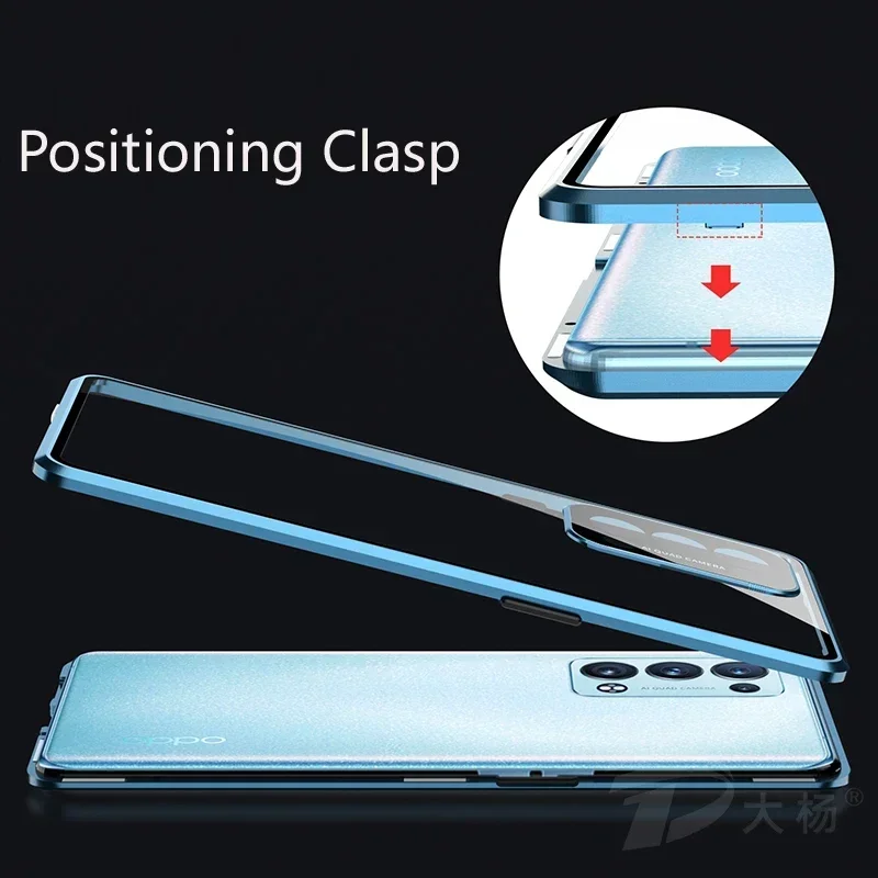 Enhanced Metal Magnetic Phone Case with Double-Sided Glass and Full Lens Protection