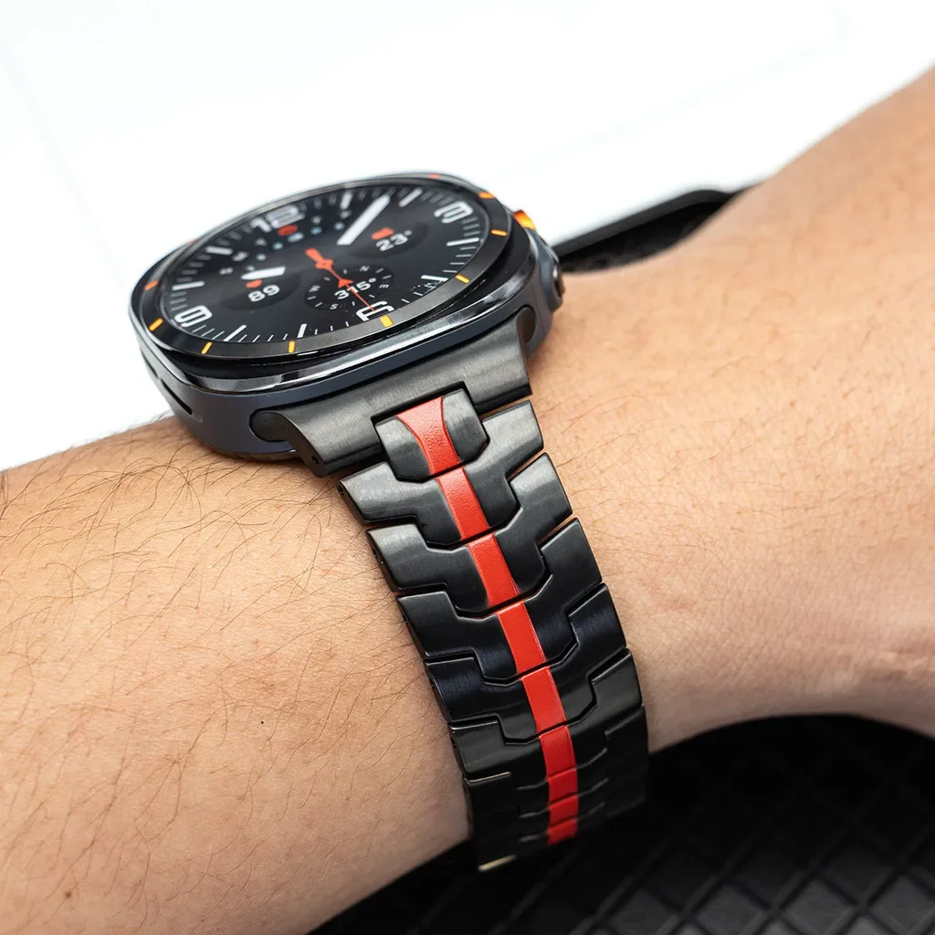 Heavy-Duty Armor Metal Watch Strap, Adjustable Stainless Steel Bracelet