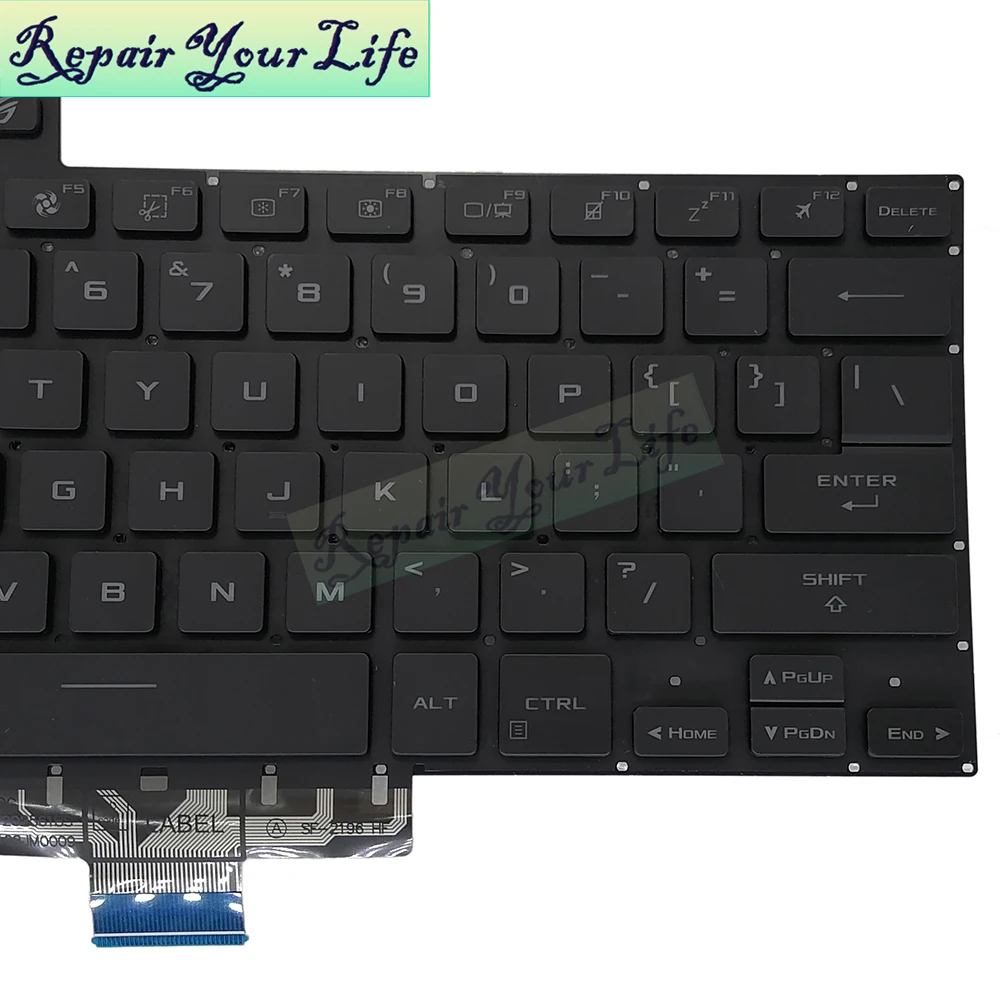 Teclado Retroiluminado dos Eua Asus Rog Zephyrus M16 2023 Gu603 Gu603zw Gu603zx Gu603ze Ga503 0knr02812us00 V202526qs1 - Imagem 6