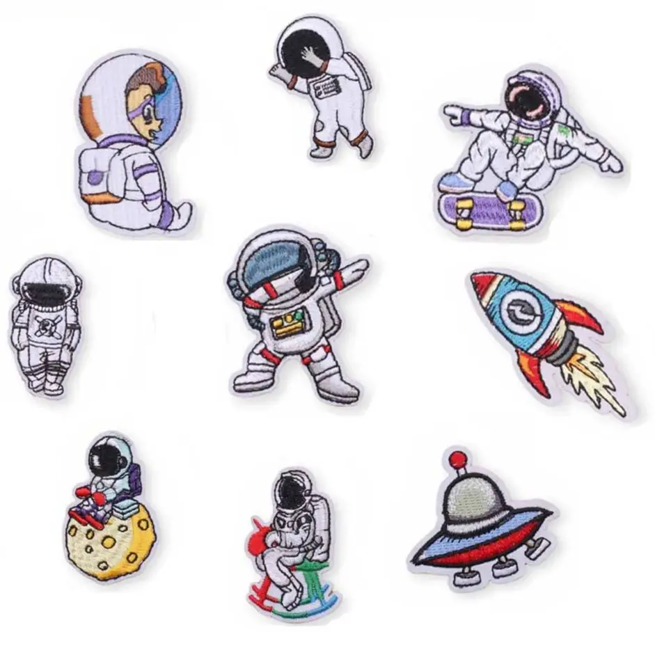

9Pcs Space astronaut Planet Series For Sew on Clothes DIY Iron on Embroidered Patches For Hat Jeans Sticker Applique Badge