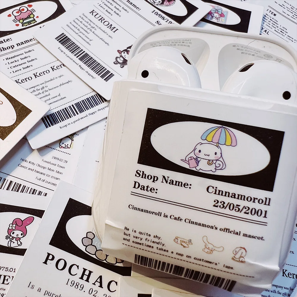 65pcs Kawaii Sanrio Poster Stickers Aesthetic Cinnamoroll Hello Kitty Kuromi Cartoon Labels Decals Stickers for Kids Girls 4