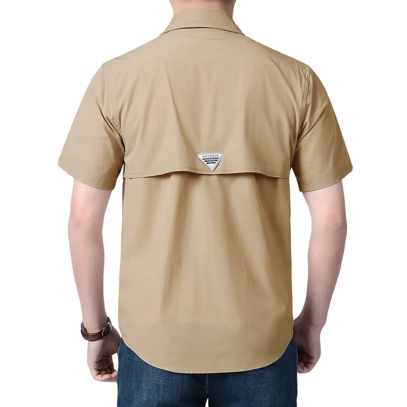 Summer Short Sleeve Shirt Men Tactical Polo Shirt Tops Outdoor Breathable Quick Dry Casual Camping Hiking Fishing Work Shirts 5