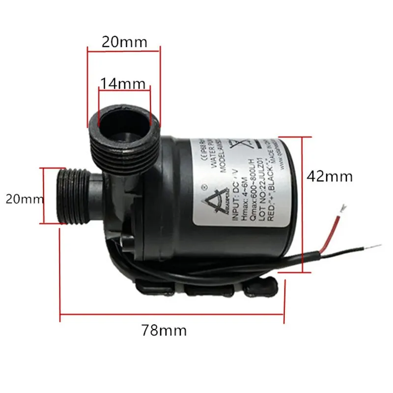water pump DC12V 24V Water Pumps Lift 5M 800L/H Solar Brushless Motor Water Circulation Pump Ceramic Shaft Ultra Quiet Submersibles