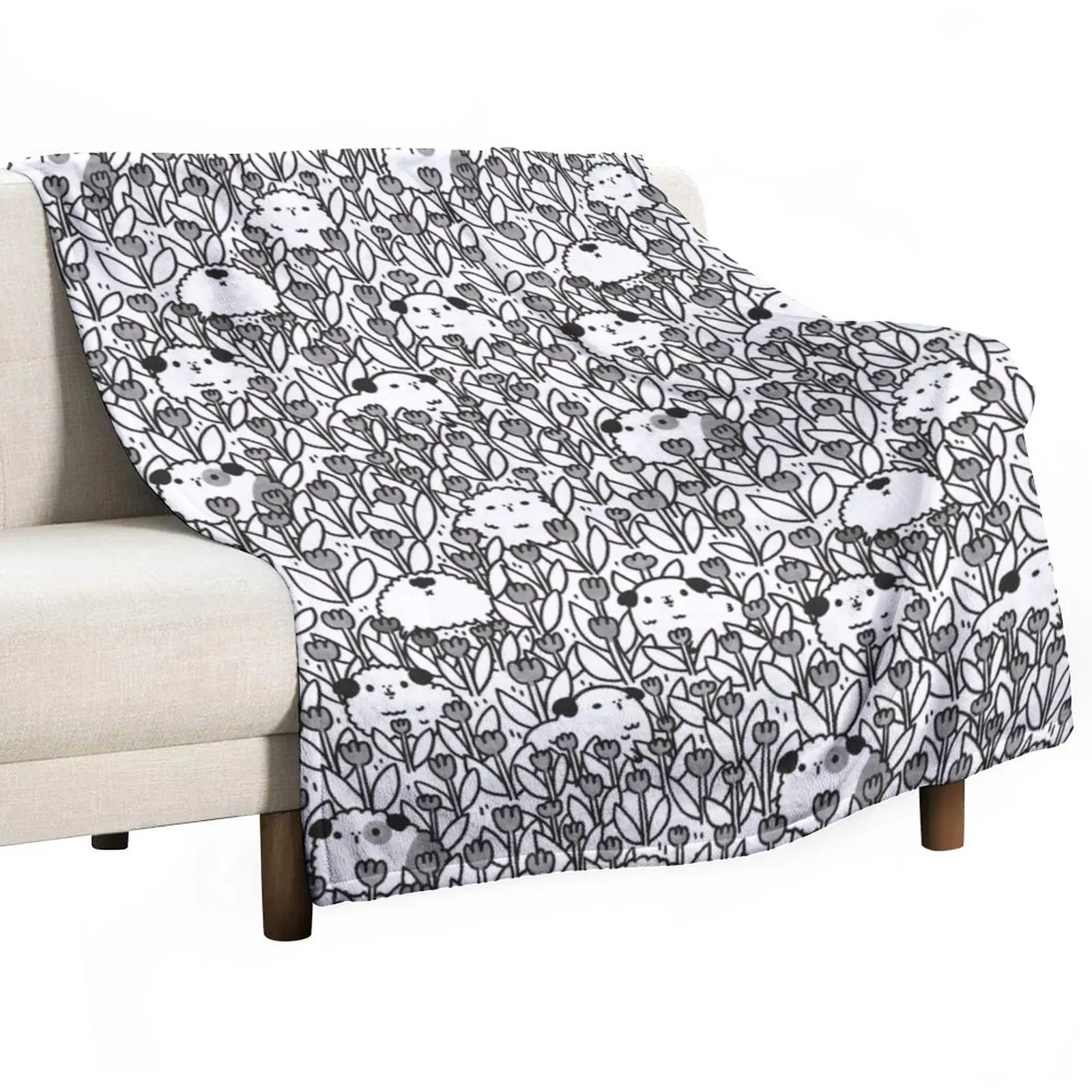 

Black and White Guinea pigs Pattern Throw Blanket christmas gifts Thins Blankets