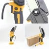 Mini Chainsaw 4/6-Inch Cordless Woodworking Handheld Garden Electric Saw Cutting Power Tool Fit Dewalt/Milwaukee 18V Battery 3