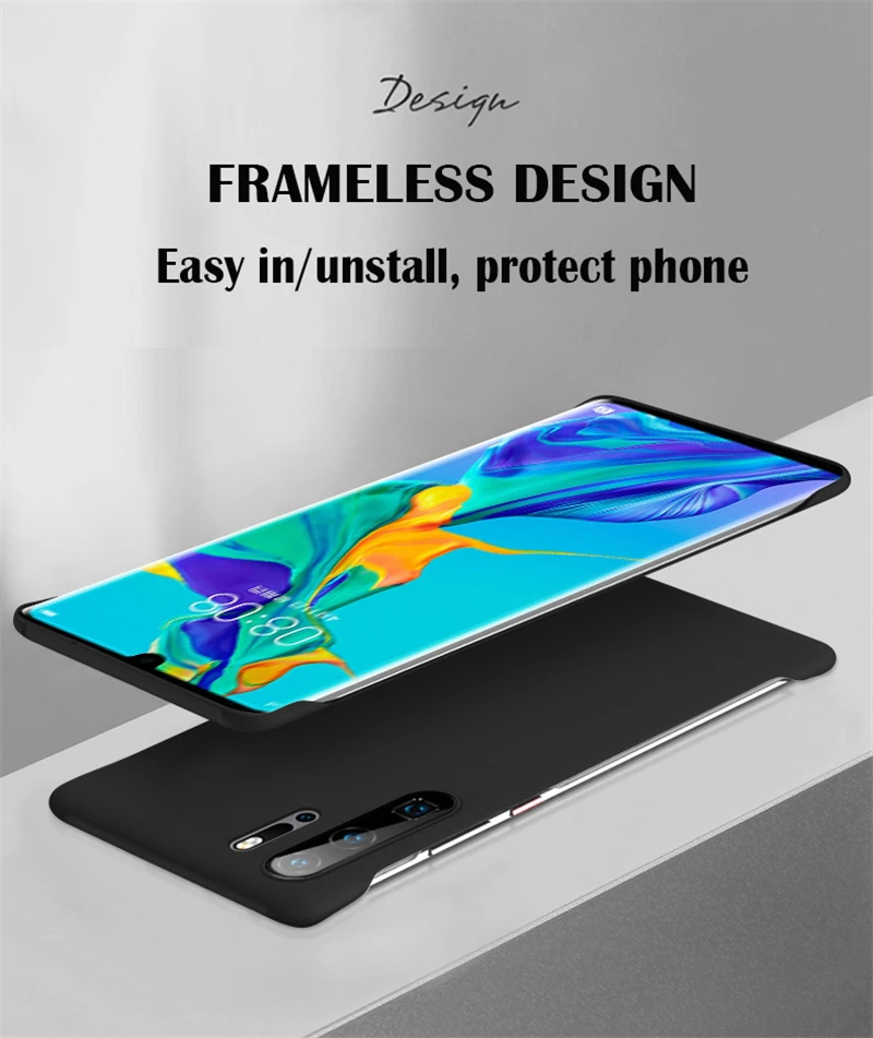 Solide Candy Farbe Rahmenlose Harte PC Zurück Abdeckung Fall Für Huawei P30 Pro Coque p30Pro Stoßfest Ultra Dünne Fällen – Detail 7