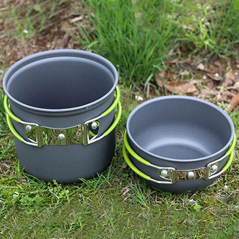 Winpolar Lightweight Hiking Portable Camping Cookware Cooking Mess Set With Mesh Bag