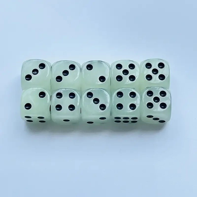 10pcs/set Luminous Dice 16mm Circular Black Dot Dice Nightclub Bar KTV Boutique Entertainment Luminous Dice Set