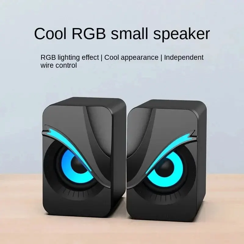 Computer Speaker Altavoces Para Ordenador Caja De Sonido PC Microfono Estereo HIFl USB Concable Con Luz LED Ordenador De Escritori
