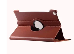 Elegant PU Leather Folding Tablet Case - Litchi Style Cover for M5 lite 10 (Brown)