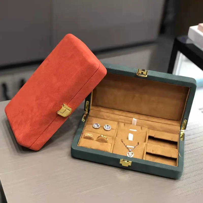 Velvet Jewelry Box Storage for Women Ring Necklace Jewelry Boxes Organizer Bracelet Earrings Tray Separators Display Accessories