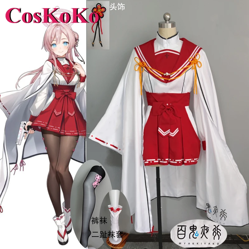 

CosKoKo Mizuha Mimori Cosplay Costume Game Blue Archive Sweet Lovely Mikofuku JK Kimono Uniform Women Anime Role Play Clothing
