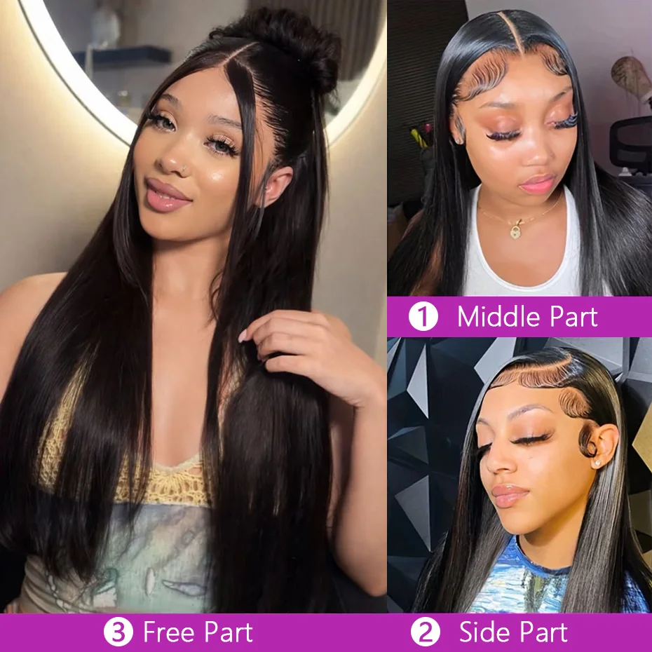 100% 인모 2x6 5x5 착용 즉시 가능 글루리스 본 스트레이트 가발 베트남산 레미헤어 더블 드로운 13x4 13x6 레이스 프론탈 가발