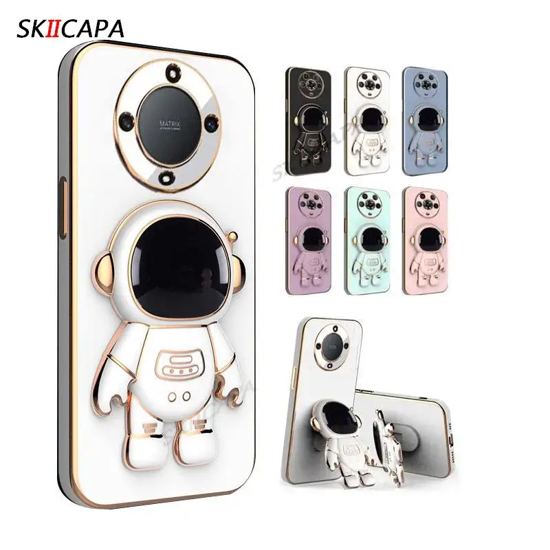 Couvercle de support d'espace d'astronaute plaqué, pour Huawei Honor X9B 5G X9 B X9b X 9B, support de protection en Silicone souple pour objectif d'appareil photo_voghion.com