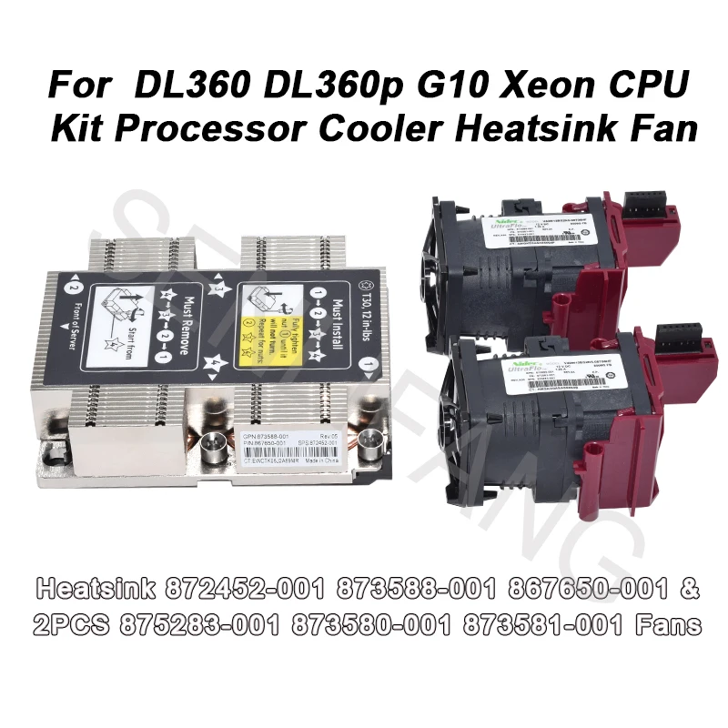 Kit de Processador para Cpu Dl360 Dl360p G10 Xeon Cpu Dissipador de Calor 593553001 593553-001 e Ventilador 593553-001 593553-001