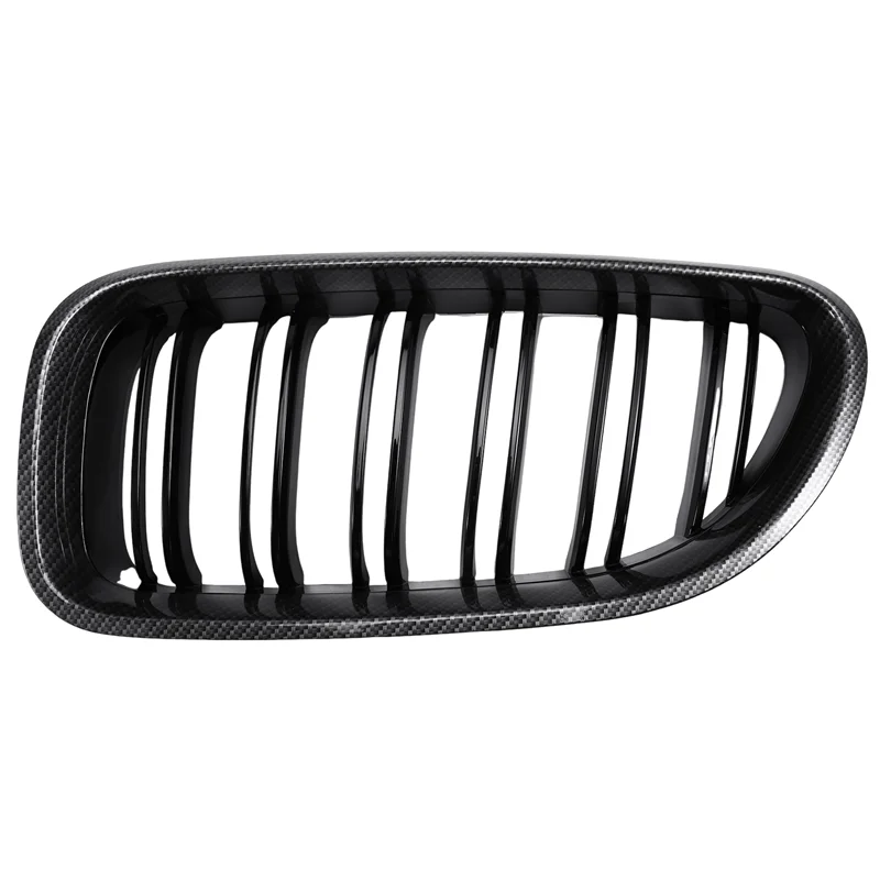 BMW F06 F12 F13 6 시리즈 M6 스타일 2012-2017 탄소 섬유 스타일 + 글로스 블랙 프론트 그릴 그릴-A61E