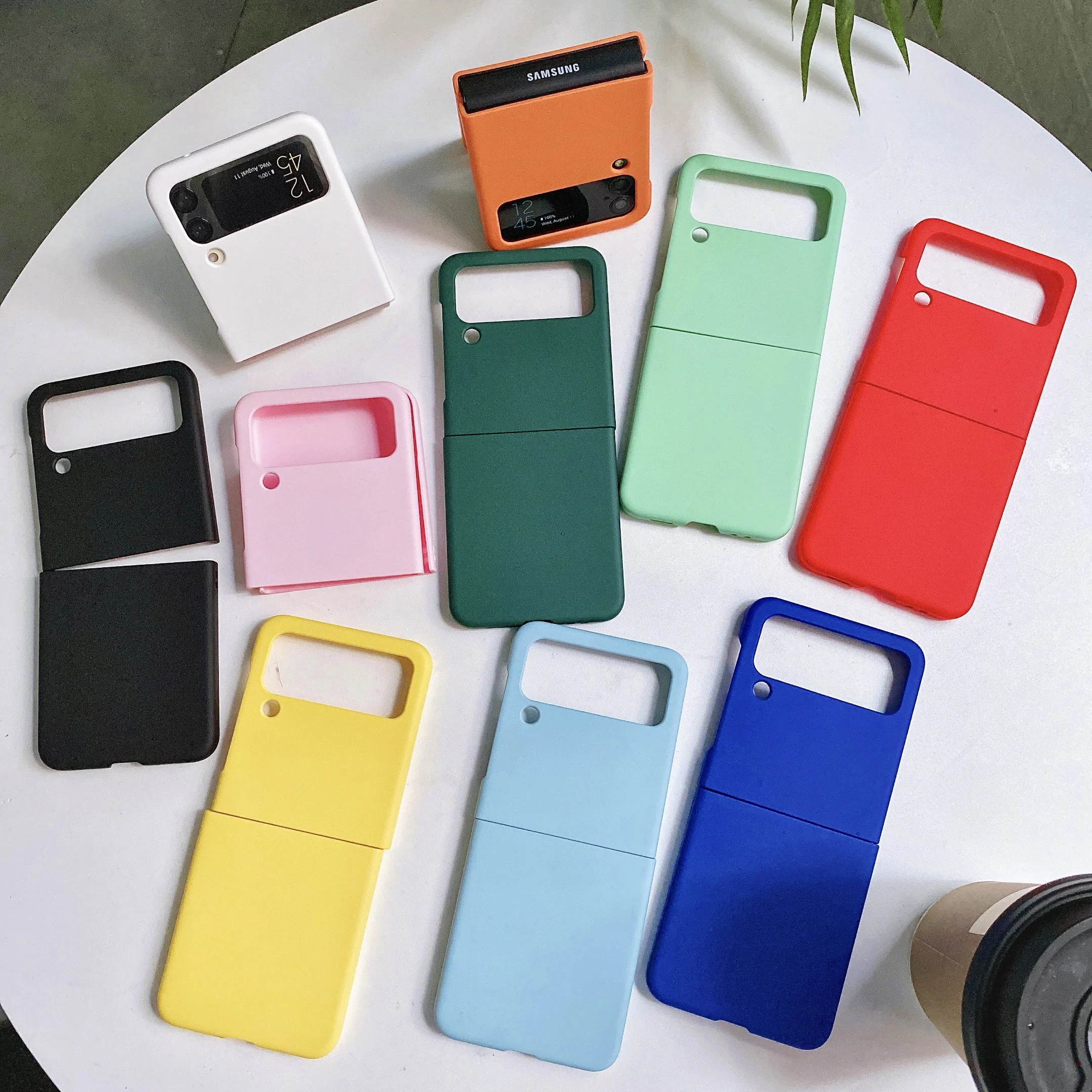 Minimalist Solid Color Protective Phone Case, Foldable Design