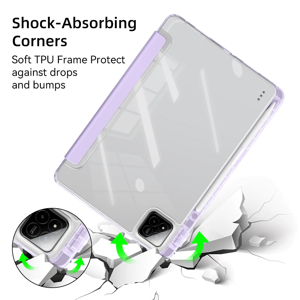 Enhanced Transparent Protective Case with Wake/Sleep Cover
