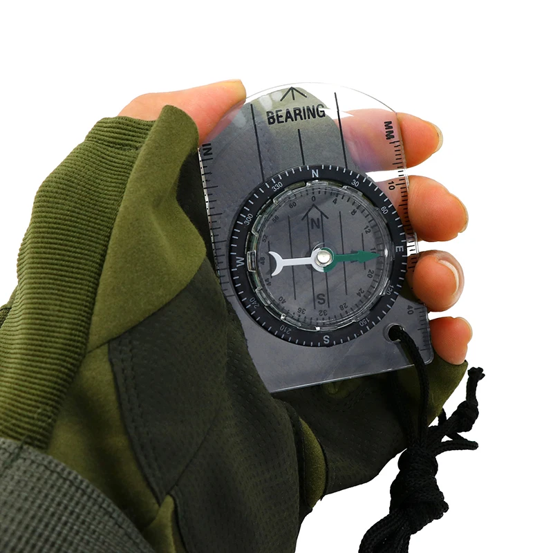 Outdoor Camping Hiking Transparent Acrylic Compass Compass Proportional Footprint Travel Tools Travel Kits