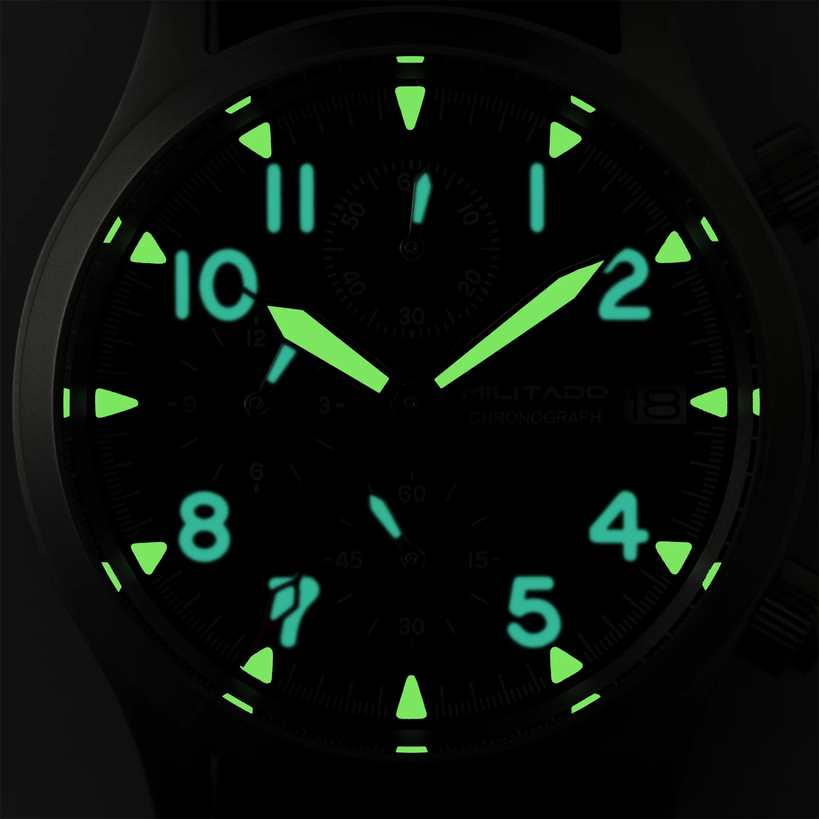 Militado ML1868KF V2 VK67 Quartz Chronograph Watch Stainless Steel
