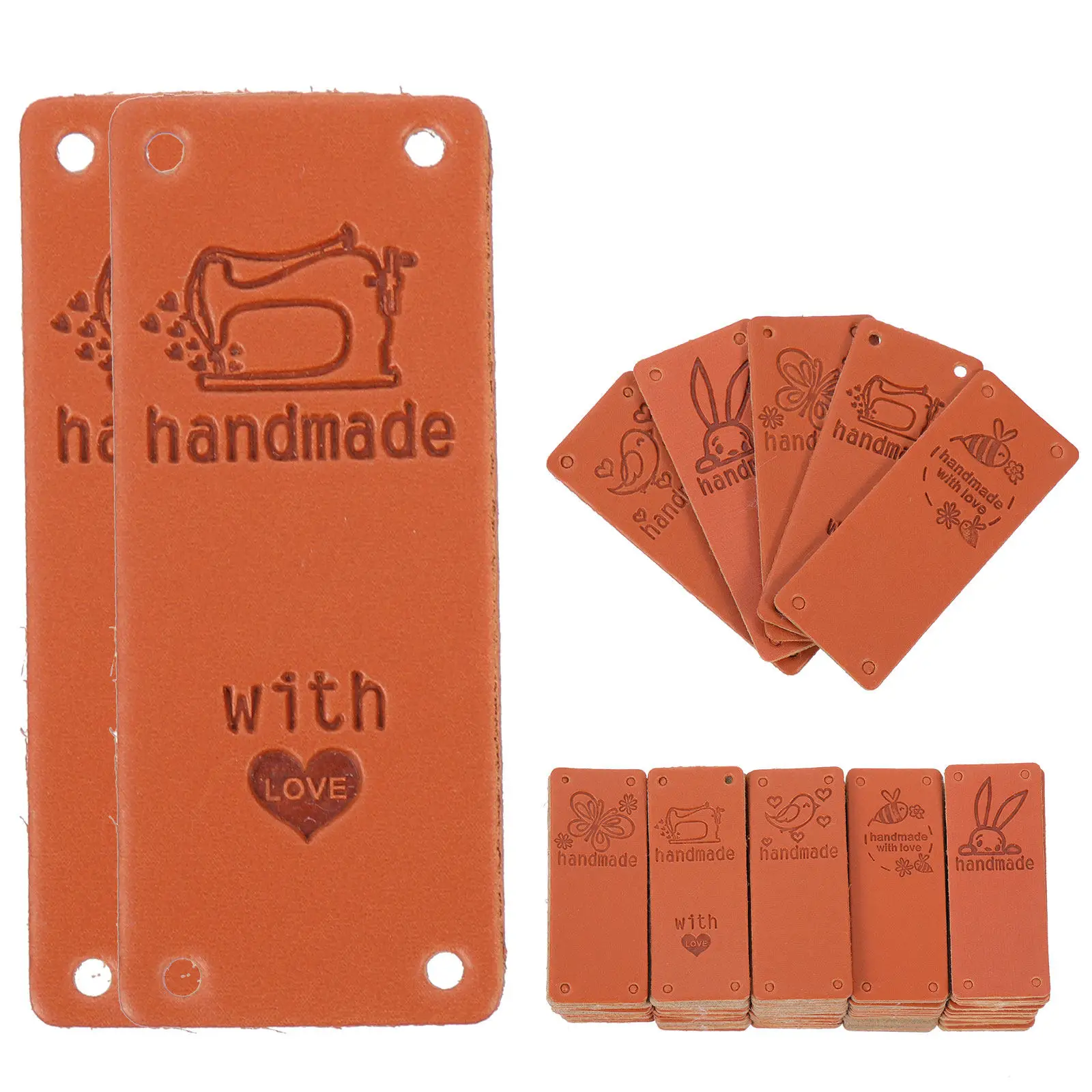 100Pcs 양각 색상 변경 의류 라벨 청바지 셔츠 코트 스웨터 가방 액세서리에 대한 유연한 DIY 봉제 태그