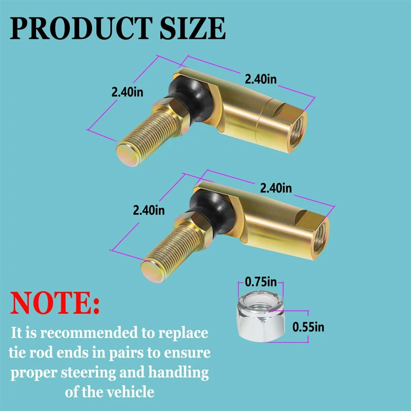 Steering Tie Rod Ball Joint Ends AM133072 Replace for John Deere AM133074, X465 X475 X485 X495 Rebuilds M142815 for GX325 GX335