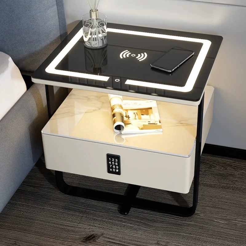 

Changing Manicure Table Corner Bedroom Vanity Narrow Small Bedside Table White Wooden Table De Chevet Living Room Furniture