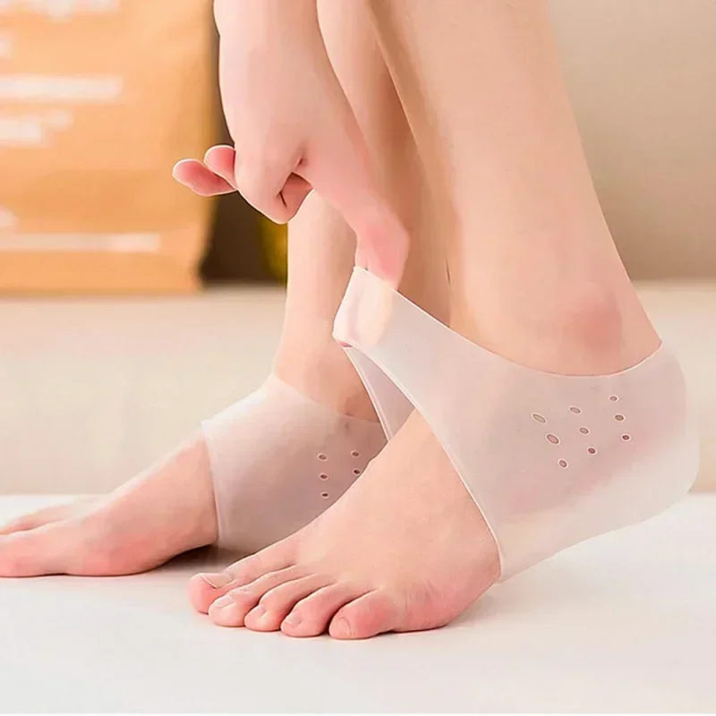 Invisible Height Increase Silicone Socks Gel Heel Pads Orthopedic Arch Support Heel Cushion Insoles Foot Massage Pad Unisex