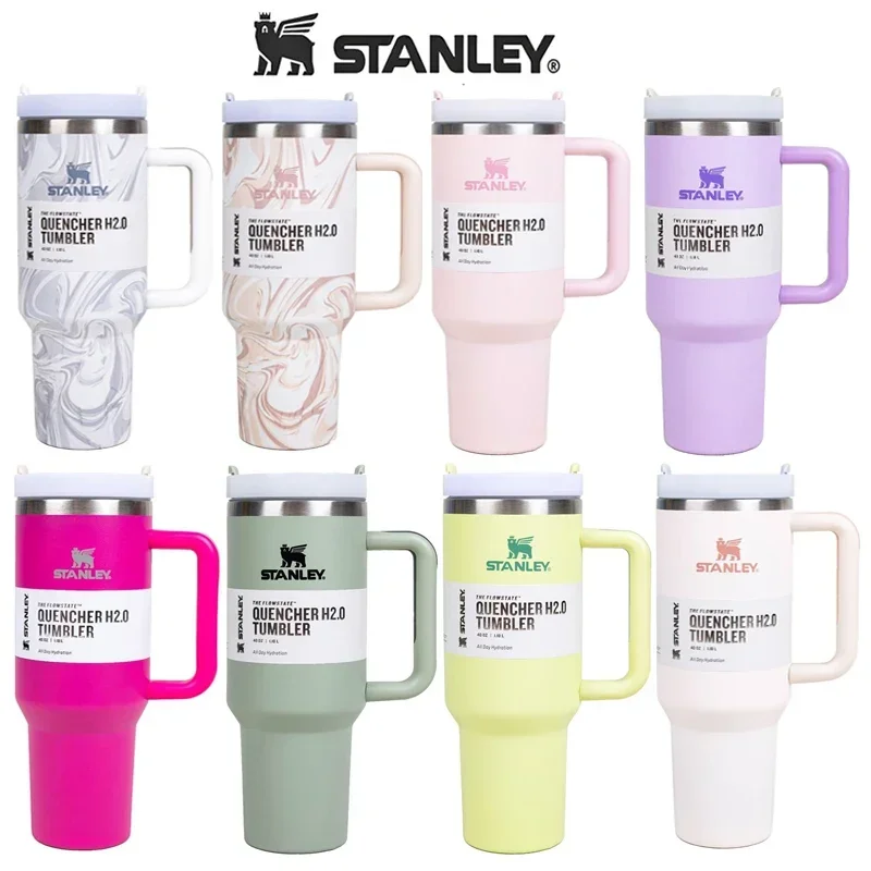 

Stanley 30oz/40oz Insulated Tumbler With Lid and Straws Stainless Steel Coffee Tumbler with Handle Vacuum Leak Proof Coffee Cup