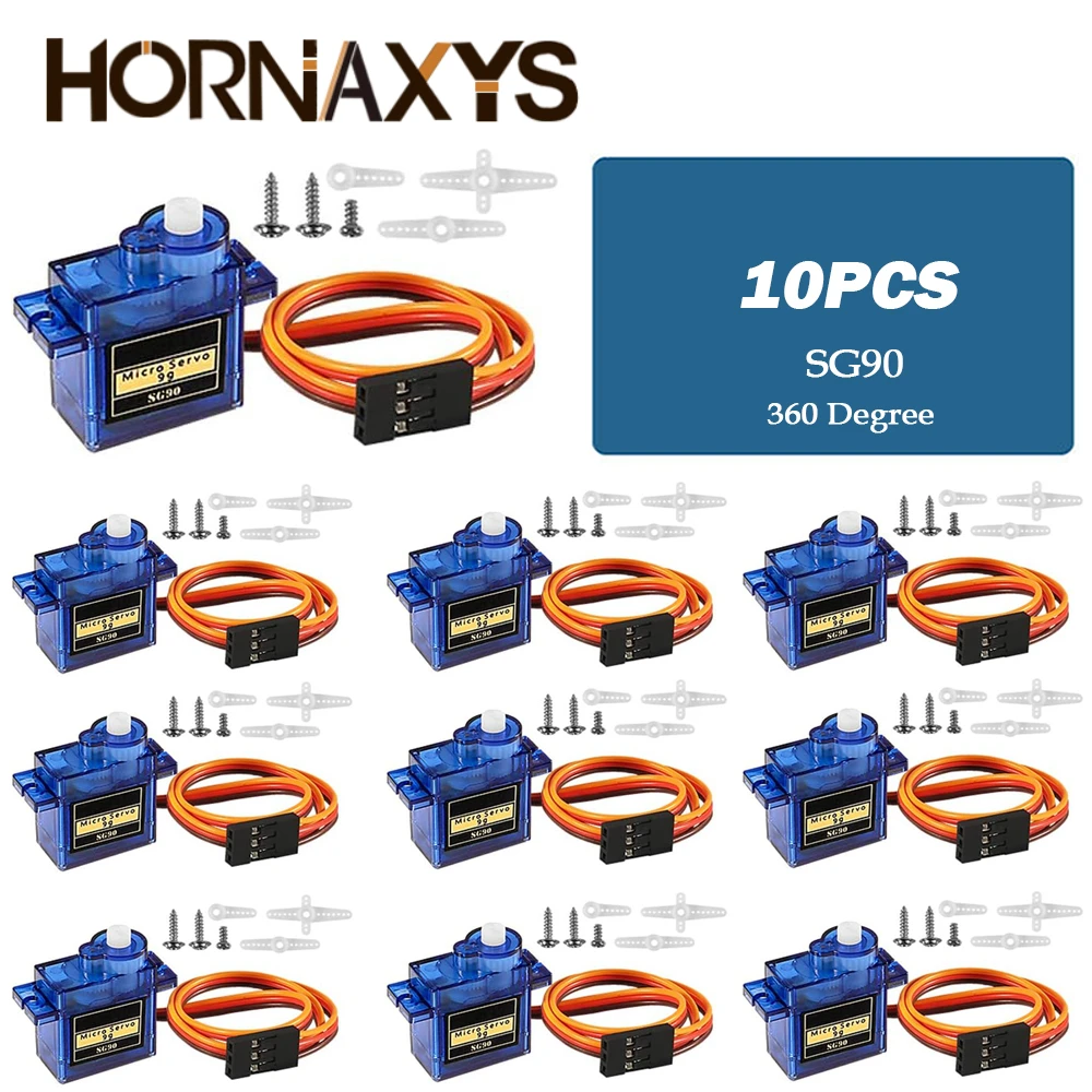 Micro Digital Servo Motor for RC Toy Aircraft and Helicopters, 180/360 Degree Rotation