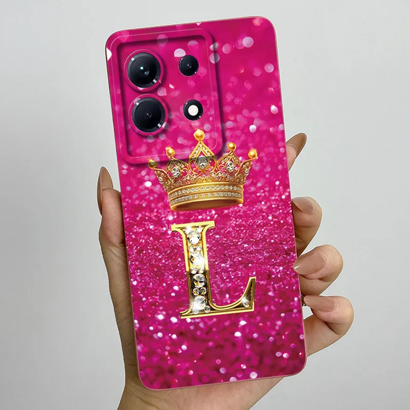 Stylish Initial Letter Phone Case - Soft Silicone TPU Lens Protector