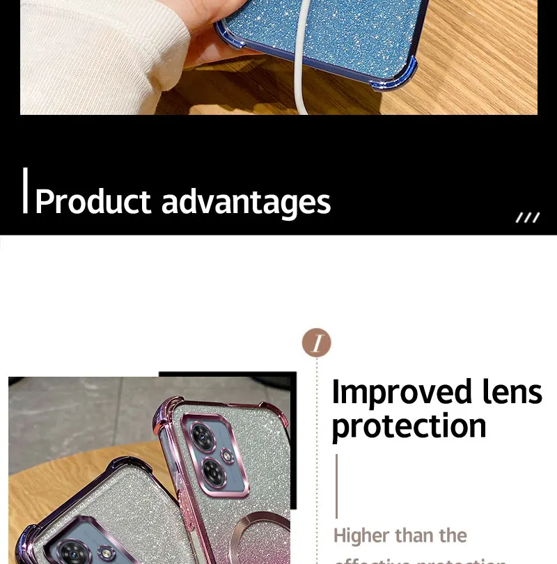 Luxury Electroplated Clear Magnetic Wireless Charging Phone Case - Transparent Plating Cover