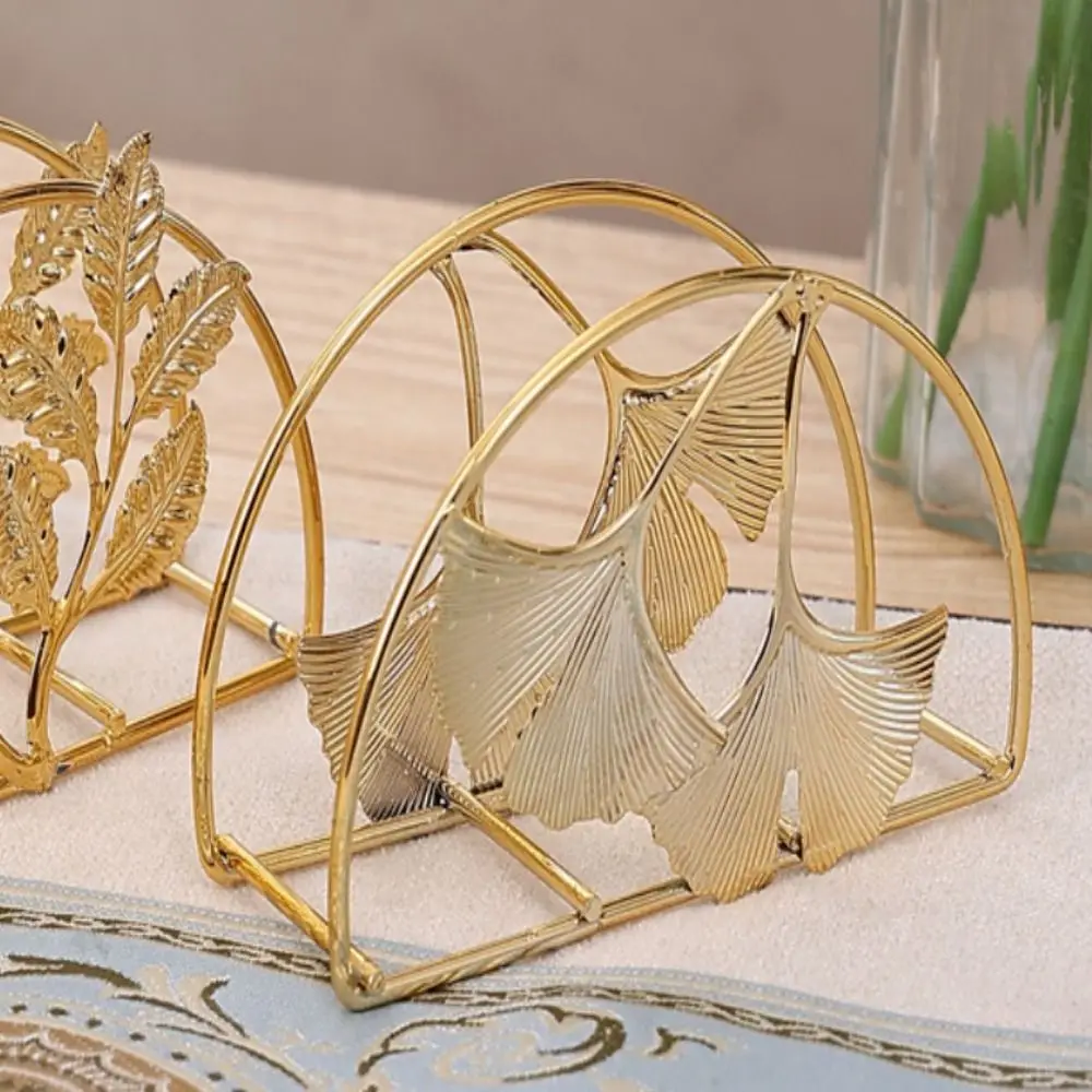 Napkin Dispenser Ginkgo Shape Napkin Holder Iron Standing Napkin Dispenser 4.5*2.75 Inches Paper Holders For Kitchen Countertop Dining Table