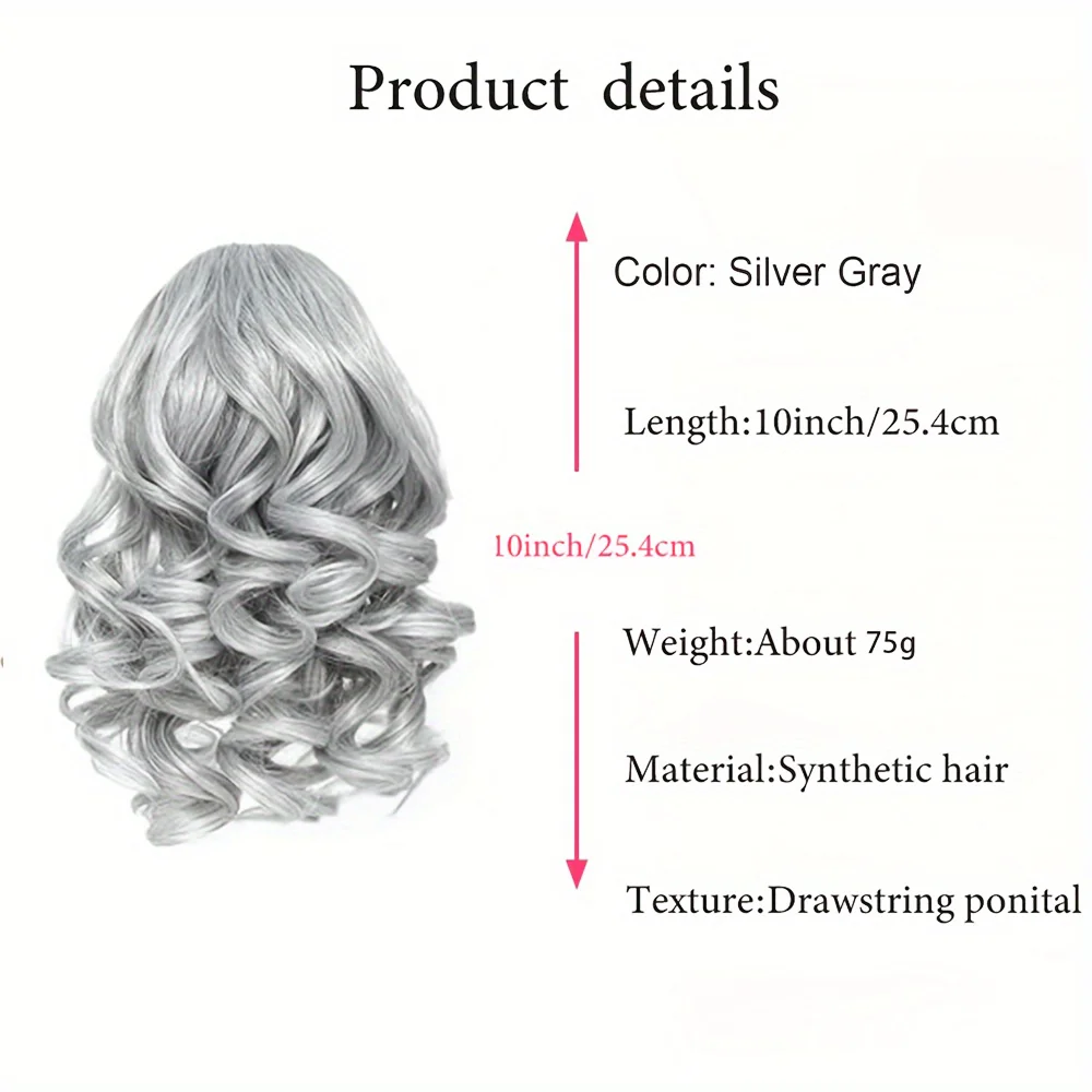 Synthetic Drawstring Ponytail Extensions Short Loose Wavy Ponytails Hair Extensions Women Daily Use clip in ponytail hair extension,synthetic ponytail,synthetic hair accessories,clip in ponytail extensions