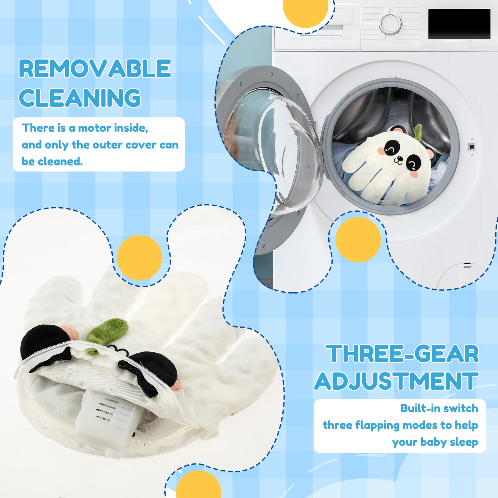 Quiet Electric Baby Soothing Palm Hand Automatic Patting Sleep Companion Beater Sleeping Aid Pillow soother Toy for Calming Baby