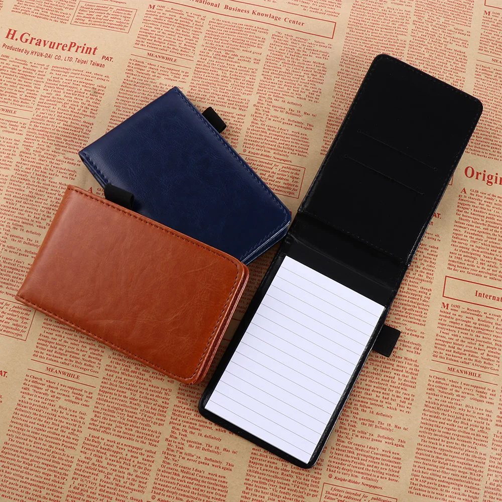 Leather Cover Pocket Planner A7 Notebook Small Notepad Note Book Business Diary Memos Office School Stationery - 3