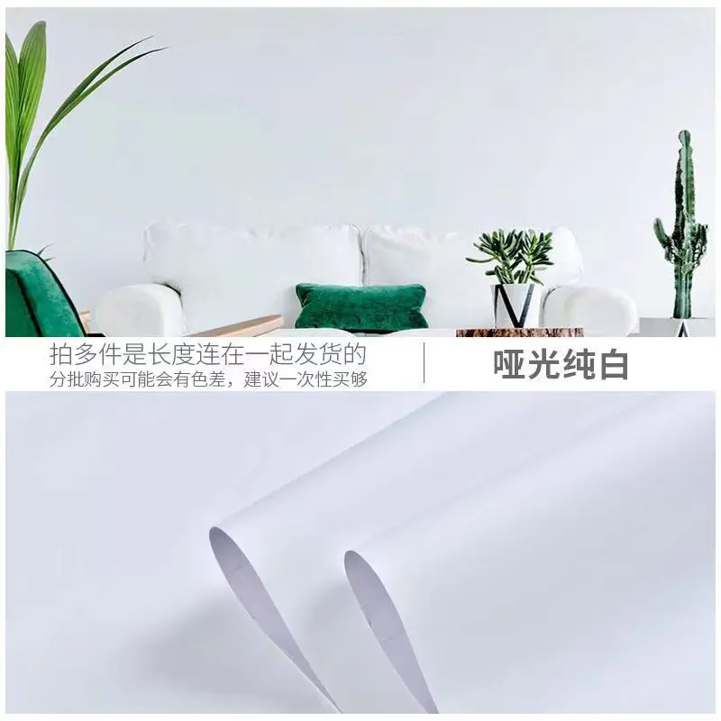 Pvc Película Decorativa Autoadesiva Monocromática Faça Você Mesmo Matte Adesivo de Parede Armário de Cozinha Móveis Wallpapers Renovação Adesivos