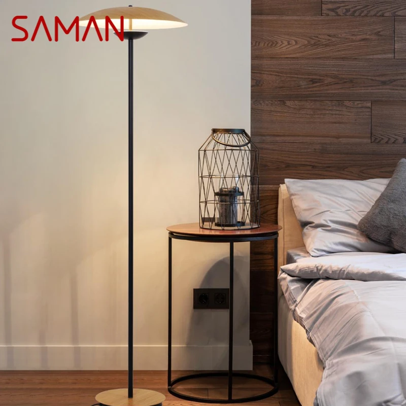 SAMAN 북유럽 플로어 램프, 패셔너블한 모던 패밀리 거실 침실 LED 장식 스탠딩 조명