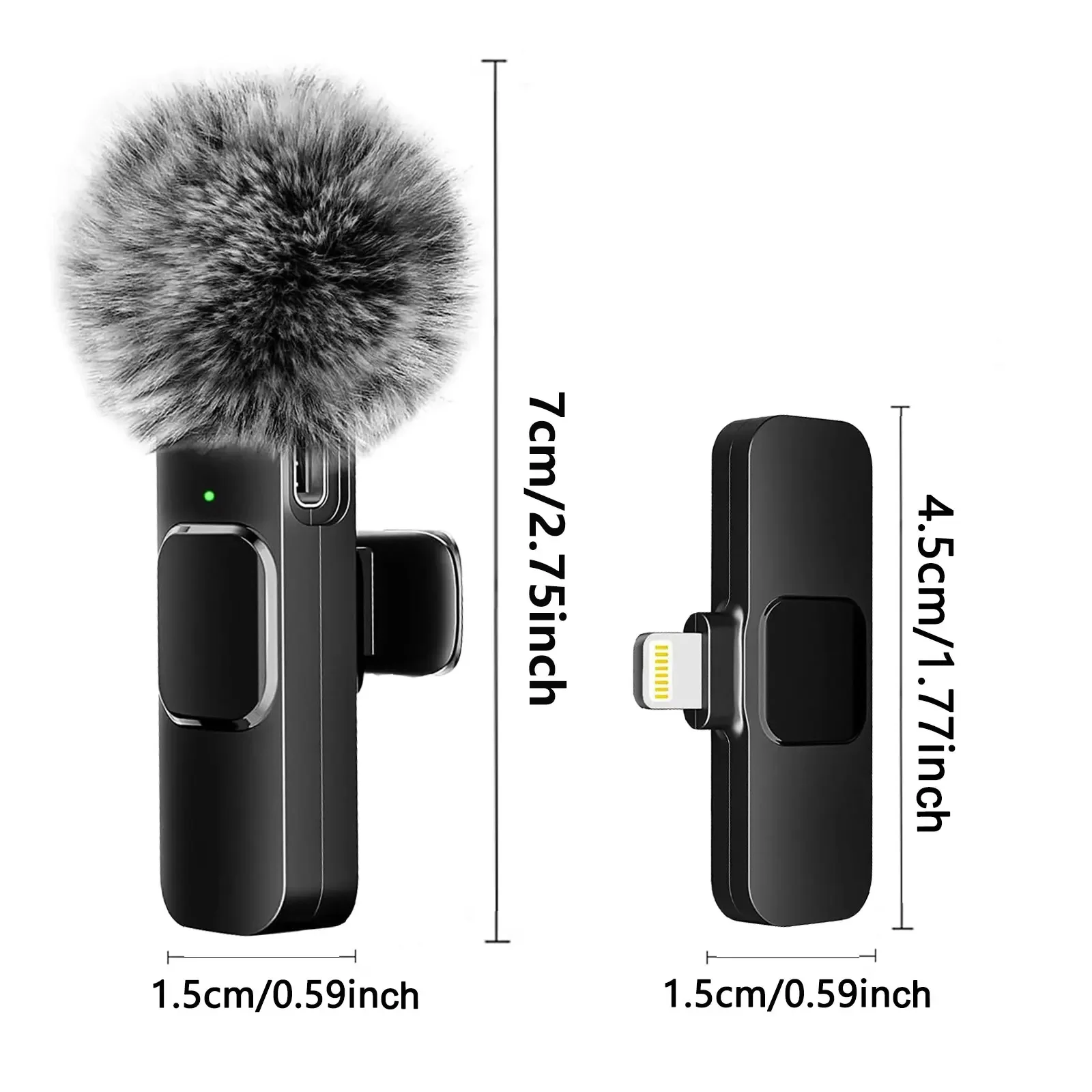 Portable Wireless Lavalier Microphone Audio Video Recording Mini Mic Live Broadcast Noise Reduction Mic for iPhone Android wireless microphone,lavalier microphone