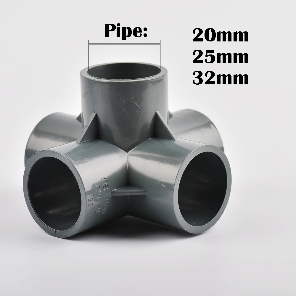 Water Pipe Fitting Pipe Connector Water Pipe Connector Irrigation Pipe Fitting Plastic Pipe Connector Plastic Pipe Fitting Inside Diameter 20/25/32mm 3-way/4-way/5-way Three-Dimensional PVC Connector Water Supply Pipe Fittings Equal Connectors Plastic