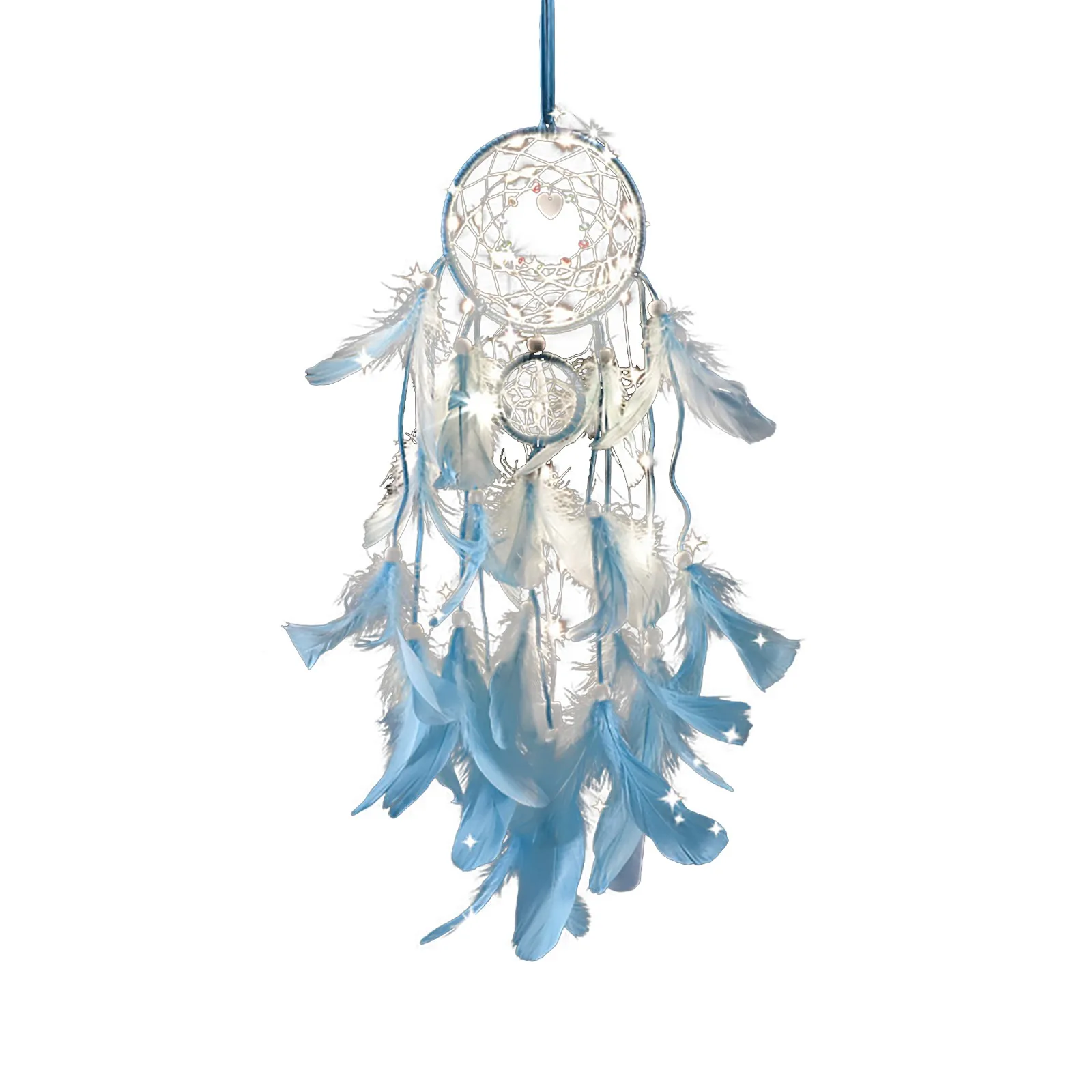 Handmade Indian Dream Catcher Hanging with Rattan Bead Feathers Wall Car Decoration Ornament Dreamcatcher Children living Room 4