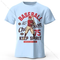 Men's Oversized Street Graphic Spirit T - Shirt - 100% Cotton Summer Top - S (Sky Blue)