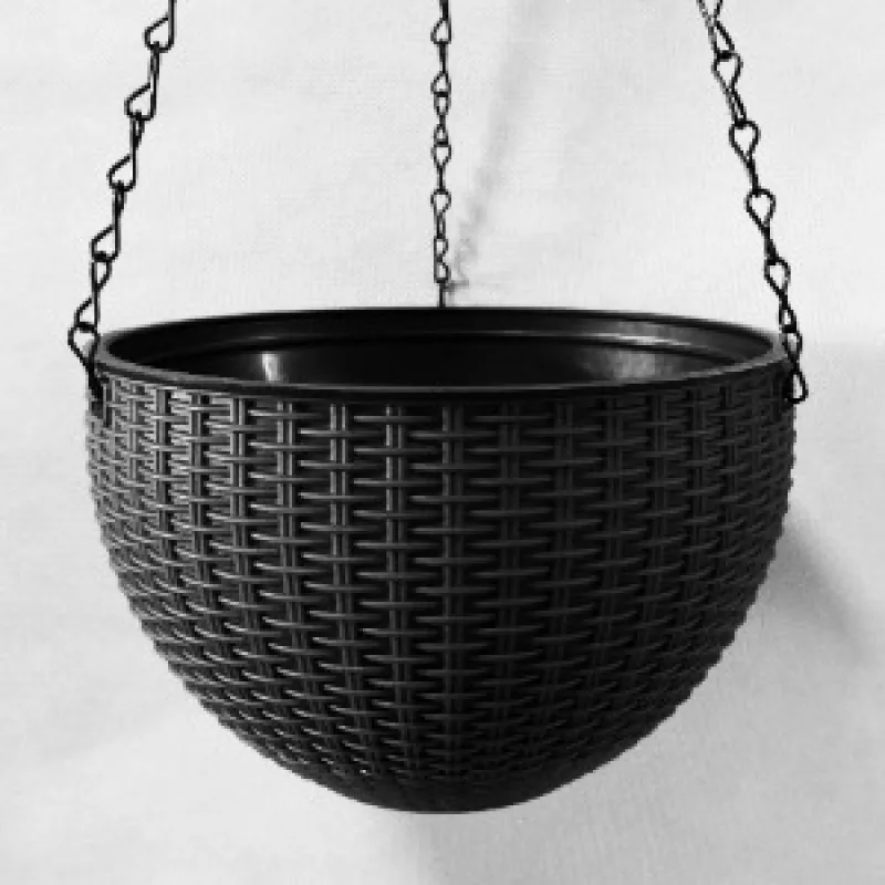 Description Picture 6 of itemEuropean Style Braid Pattern Imitation Rattan Hanging Hanging Plastic Resin Flower Pot Hanging Pot Indoor Hanging Basket