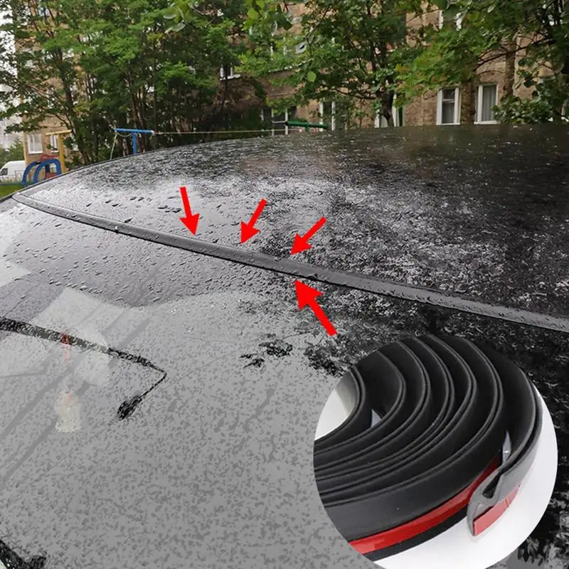 Car Seal Strip For Windshield Reduce Noise Front Windshield Weather Stripping Rubber Flexible H Type Smooth Surfaces Car