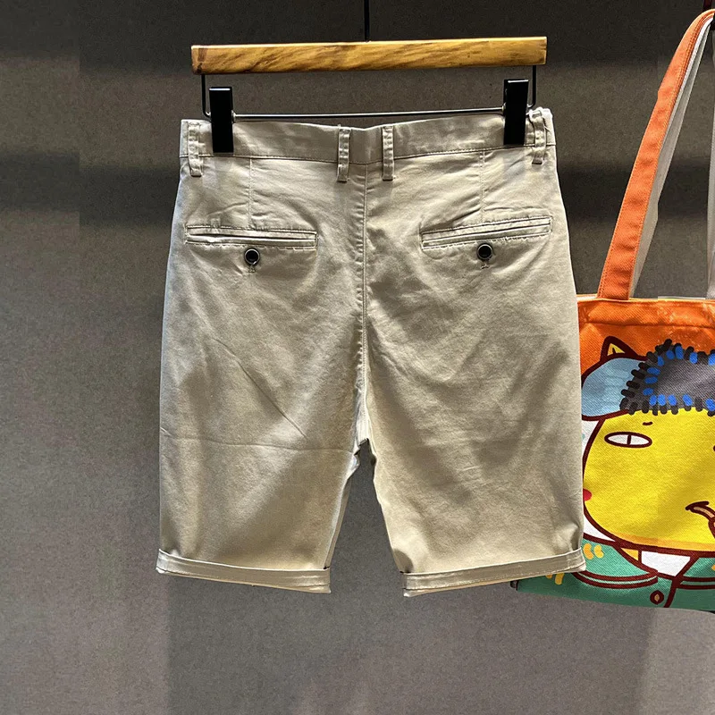 2024 New Shorts Men's Summer Pure Cotton High-End and Fashionable Outdoor Casual All-Matching Slim Fit Workwear Shorts